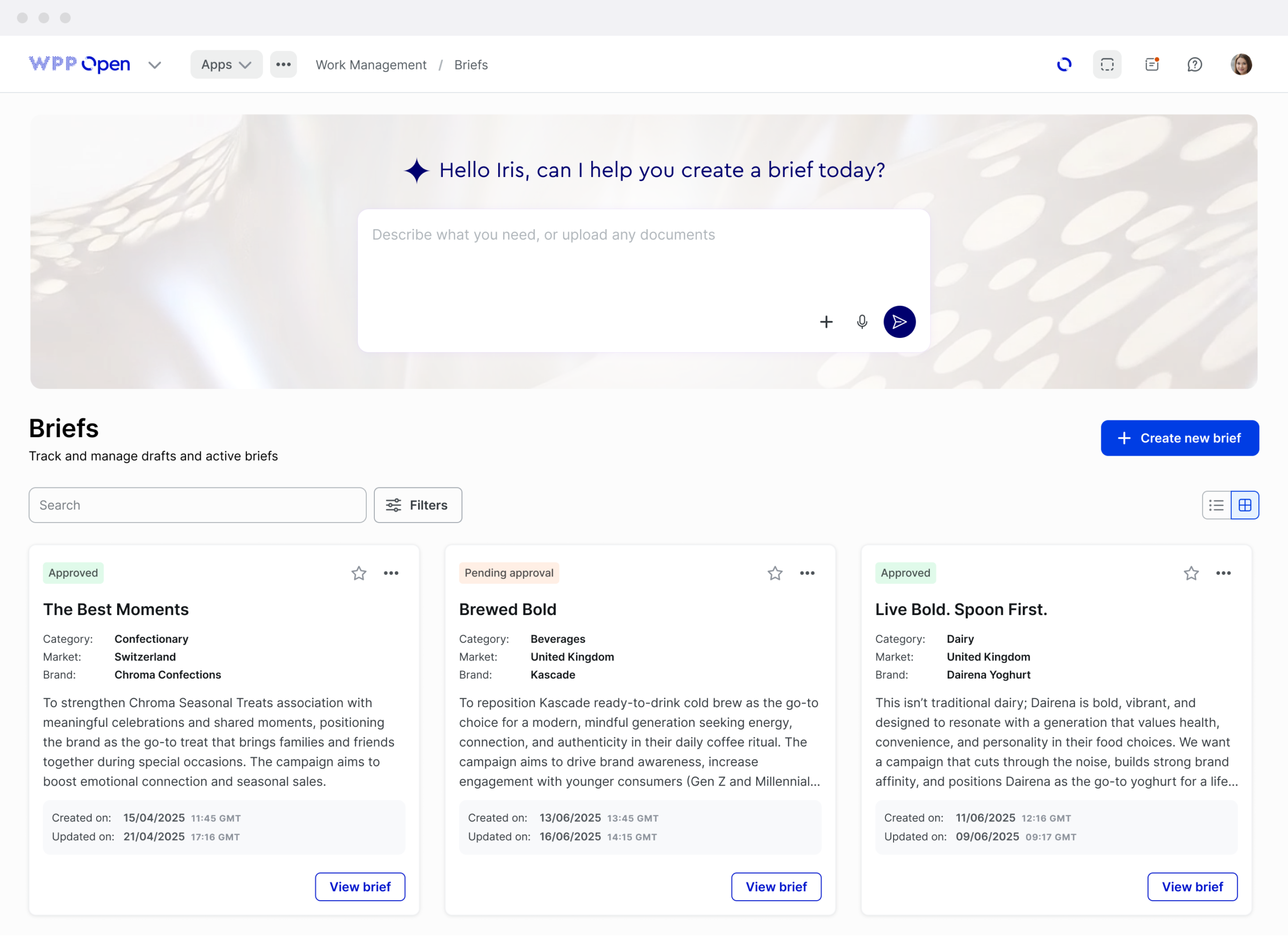 WPP Open Briefing Landing Page Grid WPP Open Briefing Landing Page Grid
